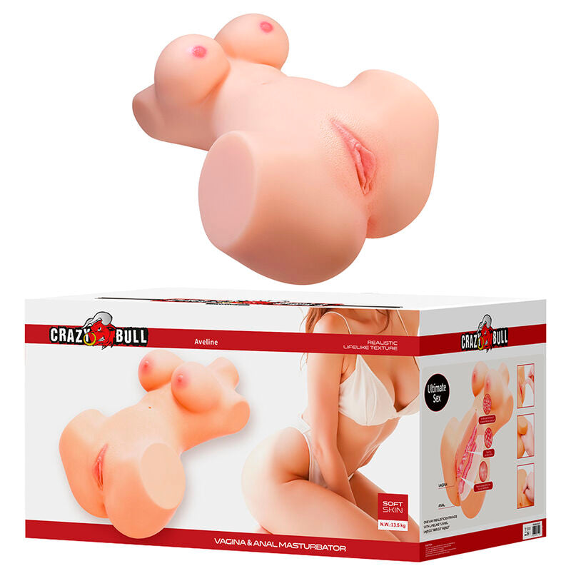 CRAZY BULL - Annie XXL Masturbator Vagina & anus med bryster Naturfarge