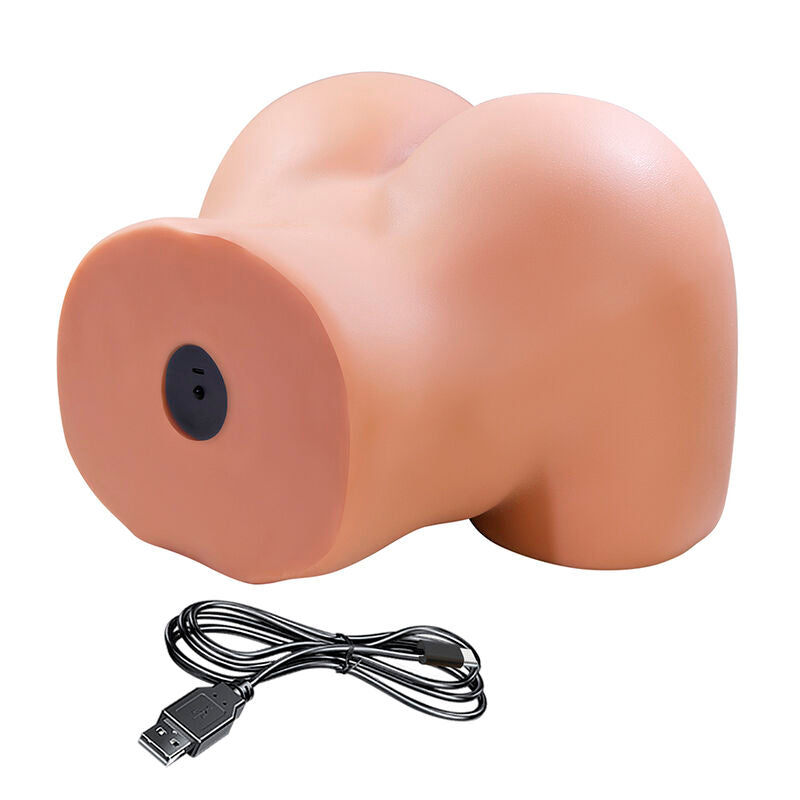 CRAZY BULL - Julia XXL Dobbel vibrerende masturbator Vagina & anus Naturfarge