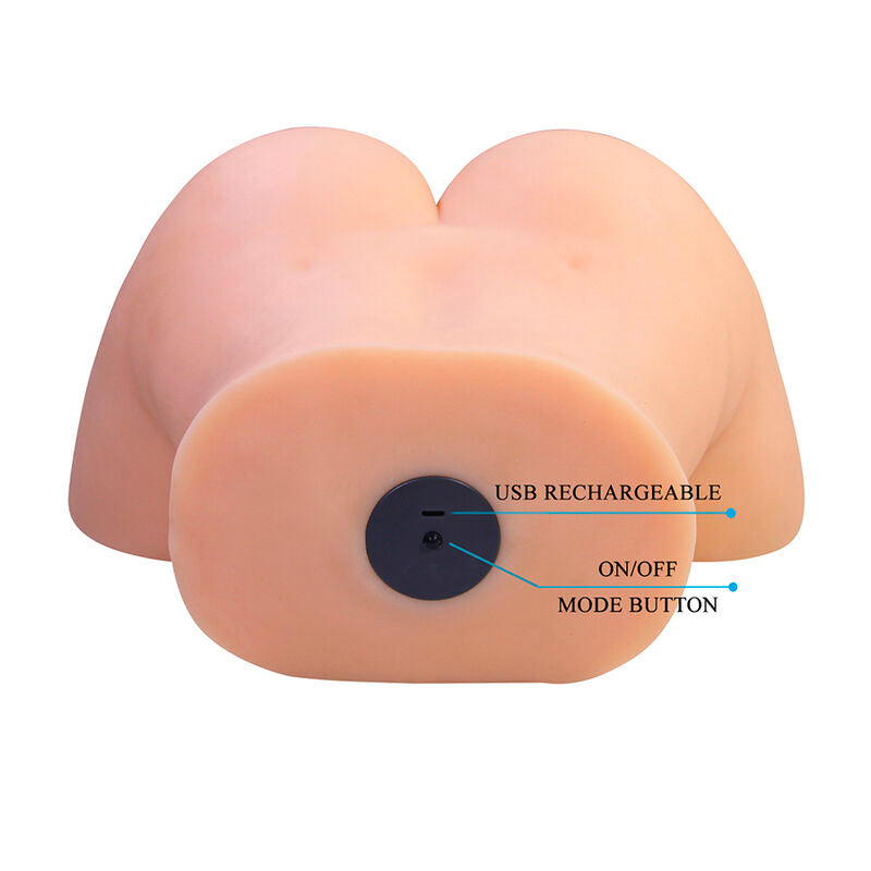 CRAZY BULL - Liora XXL Dobbel masturbator Vagina & anus Naturfarge