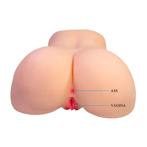 CRAZY BULL - Liora XXL Dobbel vibrerende masturbator Vagina & anus Naturfarge