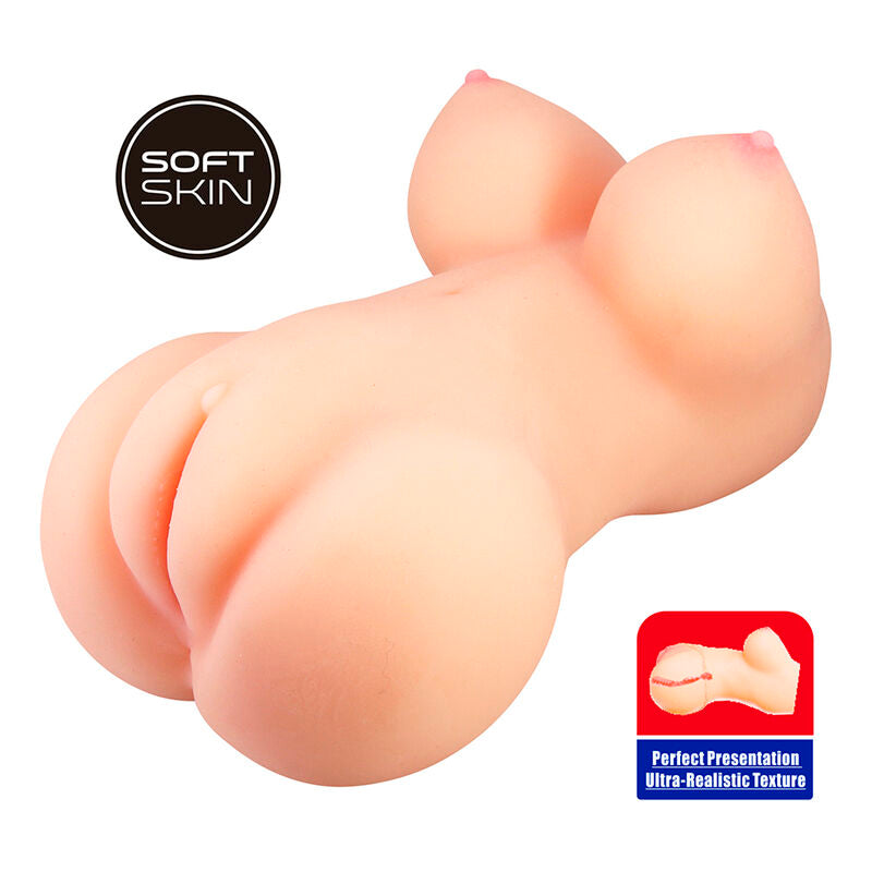 CRAZY BULL - Mette Realistisk rumpe- & vagina-masturbator Naturfarge