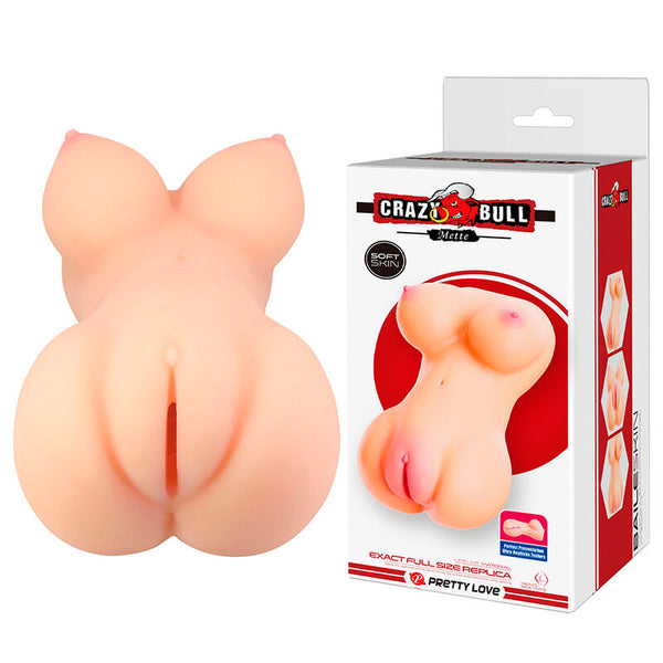 CRAZY BULL - Mette Realistisk rumpe- & vagina-masturbator Naturfarge