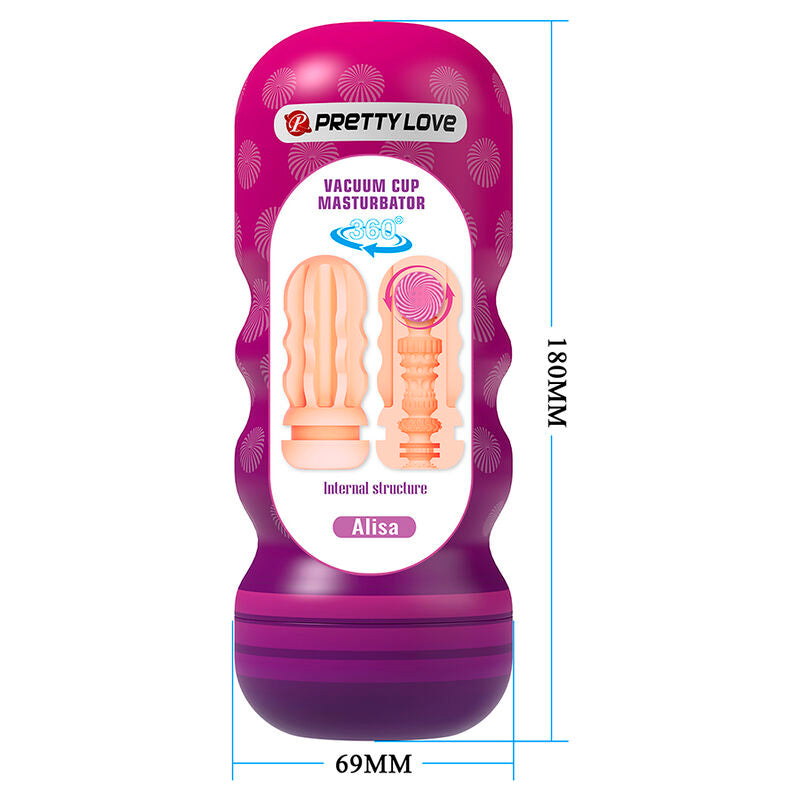 PRETTY LOVE - Vaginal masturbator med sugekopp & innvendige teksturer