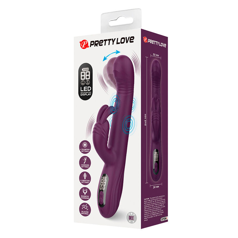 PRETTY LOVE - Dee Multifunksjons rabbitvibrator med oscillering & perkusjon