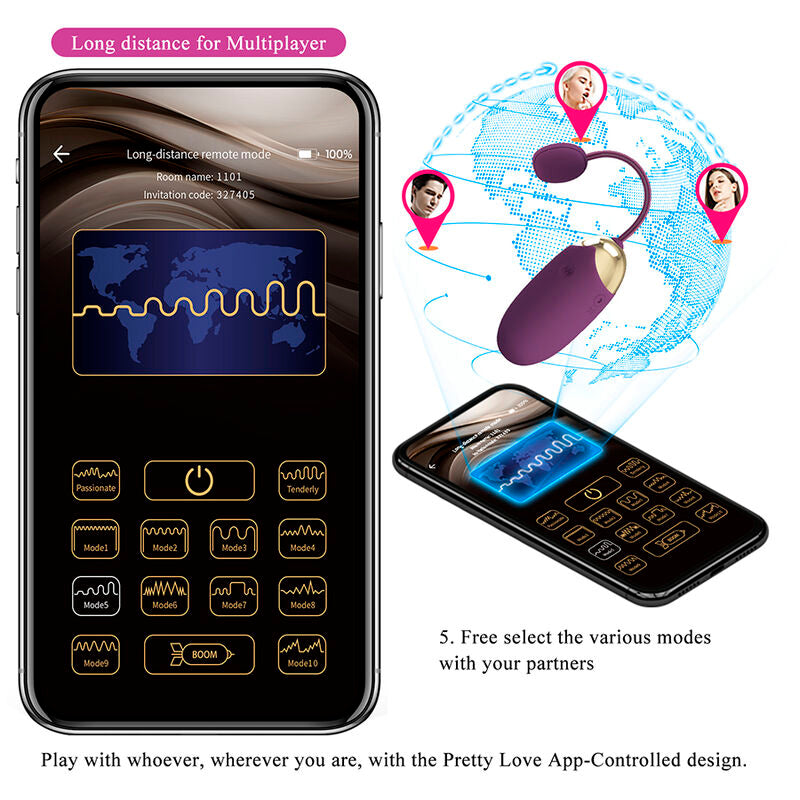 PRETTY LOVE - Klay Støtende egg-vibrator med app-styring