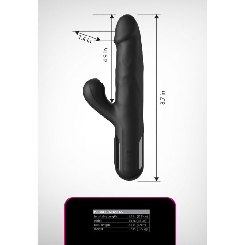 FETISH FANTASY SERIES - Sonix Silikon Thruster Rabbitvibrator Sort 23 cm