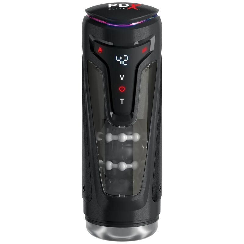 PDX ELITE - Moto-Bator Pro Automatisk Støtende Masturbator med Varme 26,5 cm