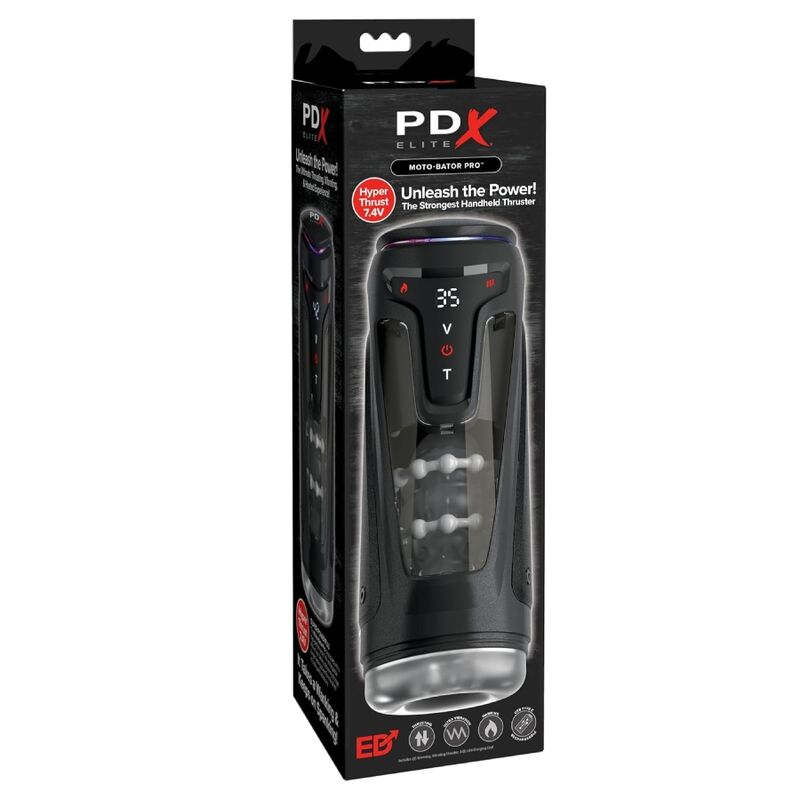 PDX ELITE - Moto-Bator Pro Automatisk Støtende Masturbator med Varme 26,5 cm
