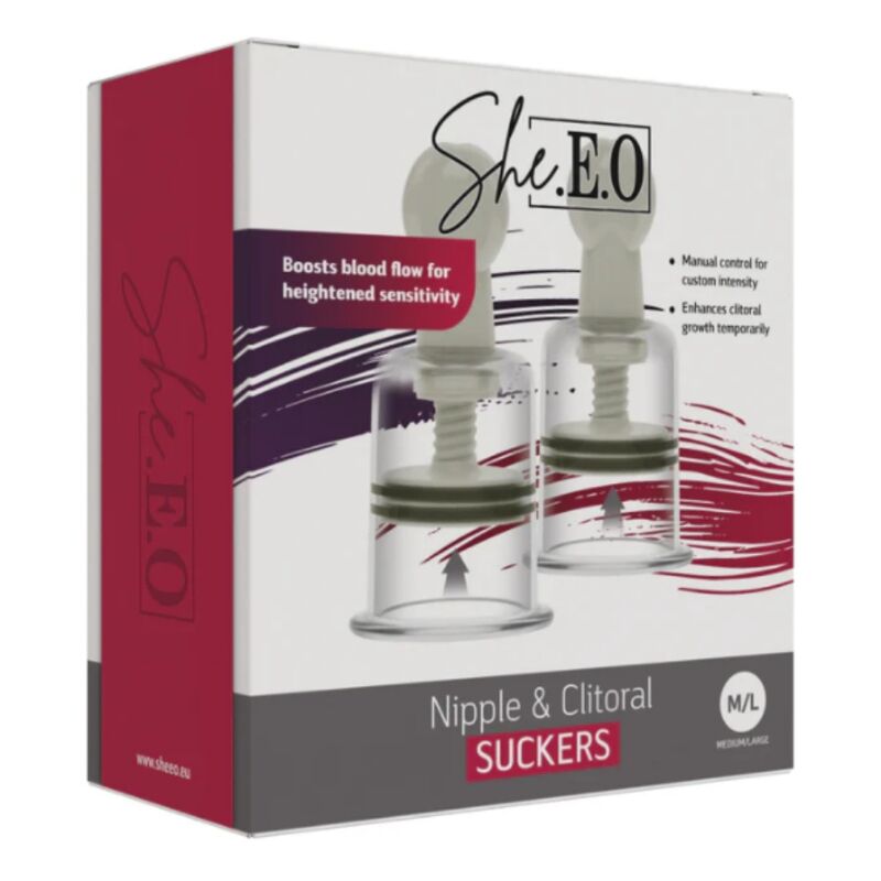 SHE.EO - Sugekopper for brystvorter & klitoris M/L