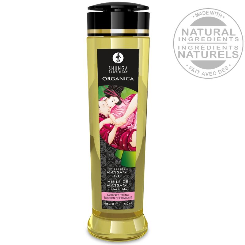 SHUNGA - Økologisk massasjeolje Bringebær 240 ml
