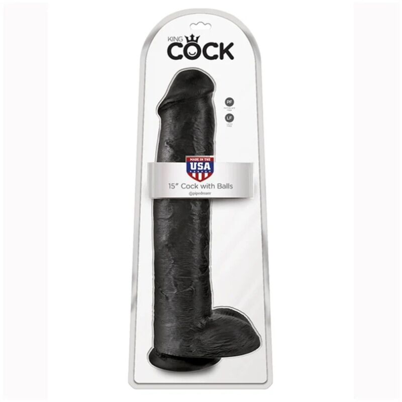KING COCK - Realistisk dildo med baller 38 cm