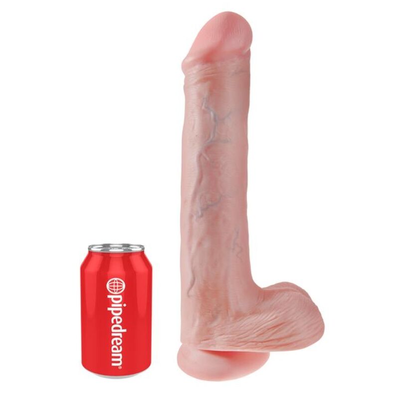 KING COCK - Realistisk dildo med baller & sugekopp 38 cm