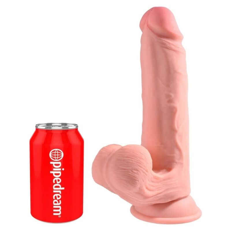 KING COCK PLUS - Triple Density Realistisk dildo med svingende baller 23 cm