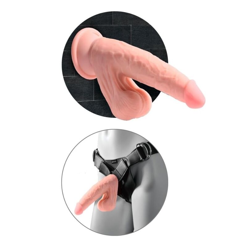 KING COCK PLUS - Triple Density Realistisk dildo med svingende baller 23 cm
