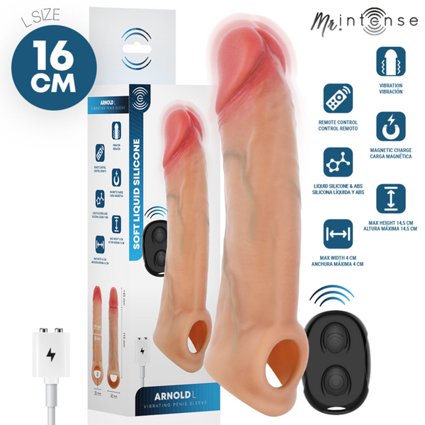 Mr Intense - Arnold L vibrerende penissleeve med fjernkontroll 16 cm