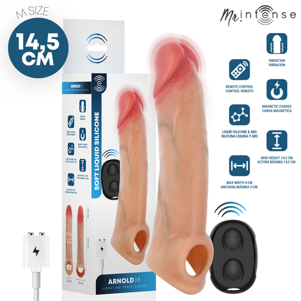 Mr Intense - Arnold M vibrerende penissleeve med fjernkontroll 14,5 cm