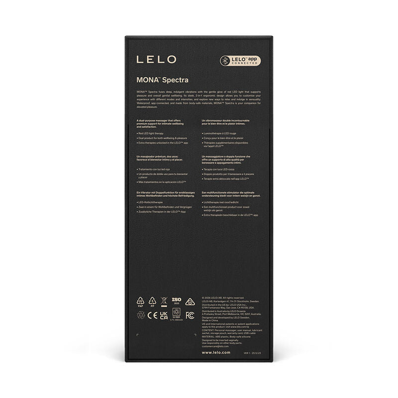 LELO - Mona Spectra Intim massasjestav med rødt lys Oppladbar app-styrt