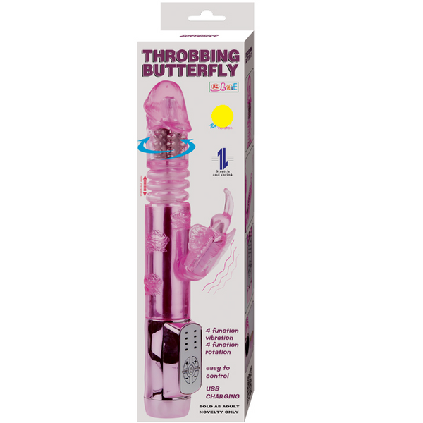 BAILE - Rabbit Throbbing Butterfly Oppladbar Roterende Rabbitvibrator