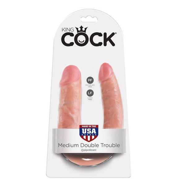 KING COCK - Double Trouble U-formet Medium Hud 13,9 cm