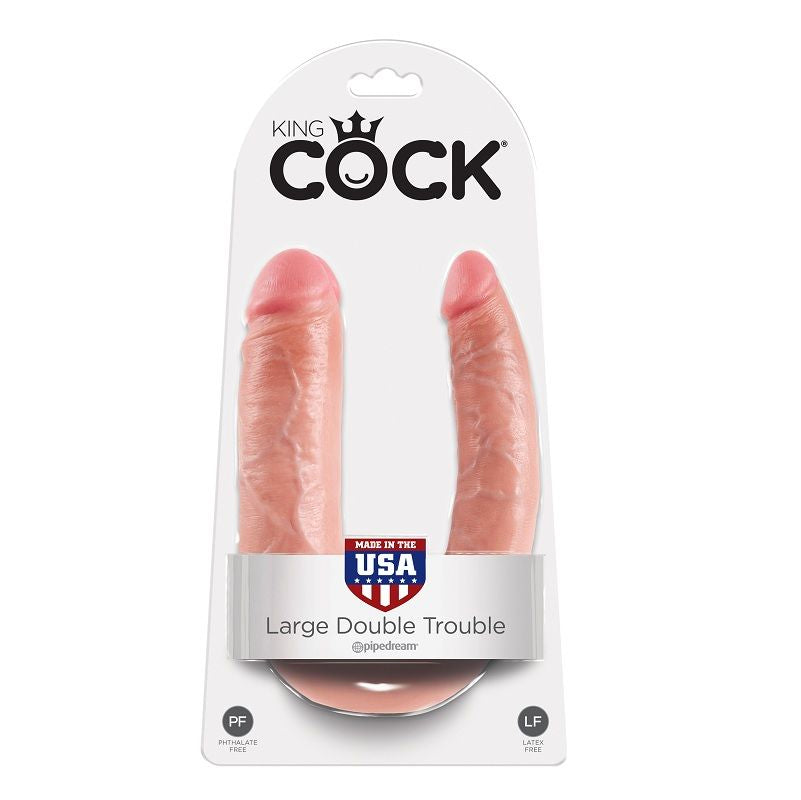 KING COCK - Double Trouble U-formet Stor Hud 17,8 cm