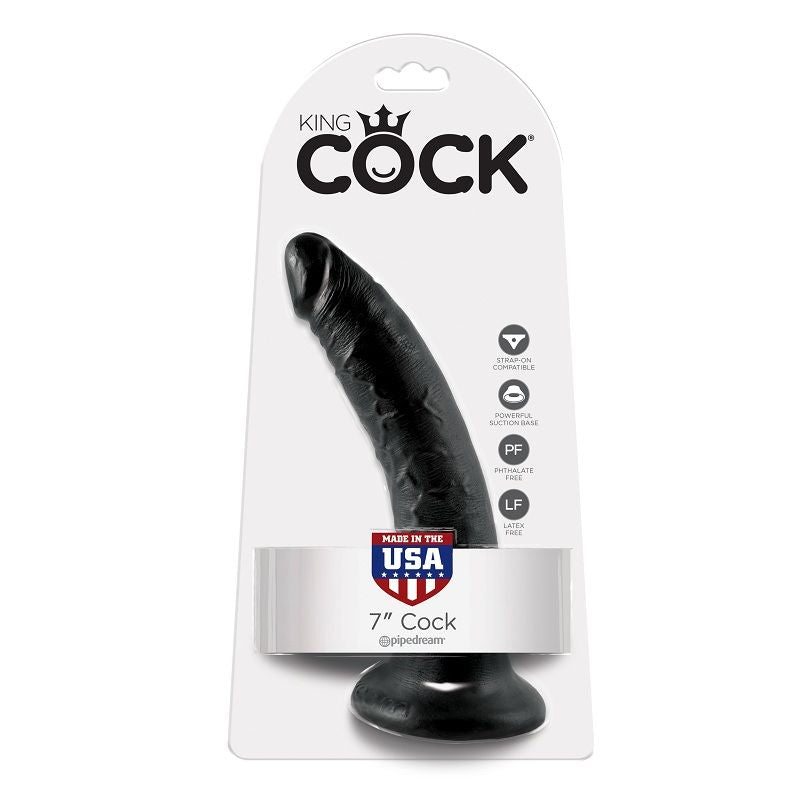 KING COCK - Realistisk Dildo Sort 17,8 cm