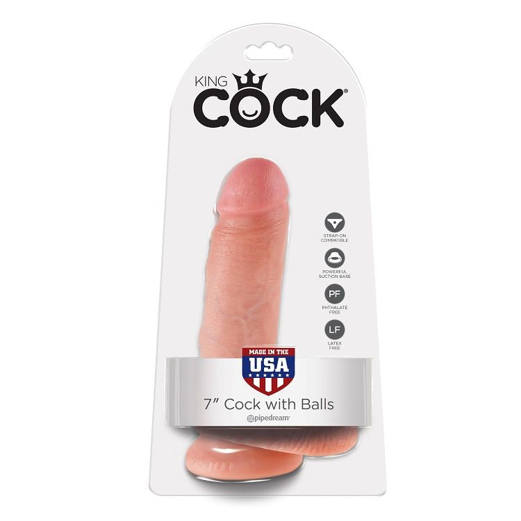 KING COCK - Realistisk Dildo med Baller Hud 17,8 cm