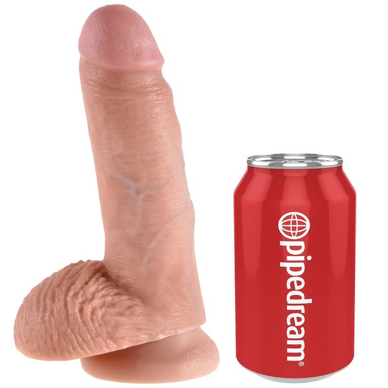 KING COCK - Realistisk Dildo med Baller Hud 17,8 cm