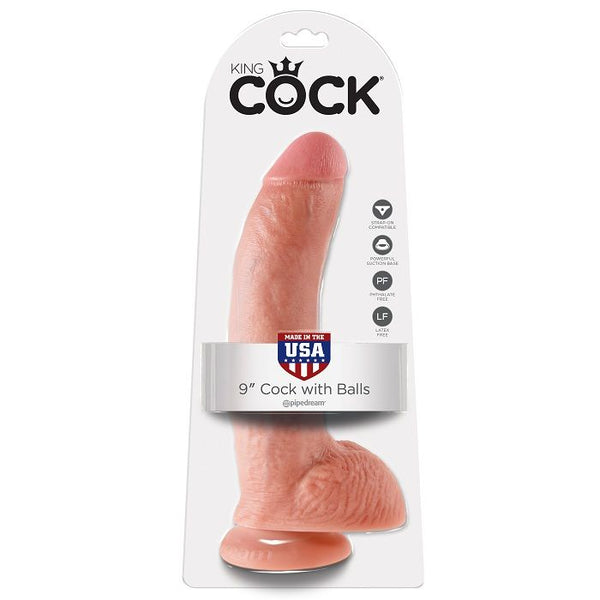 KING COCK - Realistisk Dildo med Baller Hud 22,9 cm