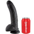 KING COCK - Realistisk dildo med pung Sort 23 cm
