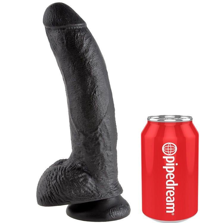 KING COCK - Realistisk dildo med pung Sort 23 cm