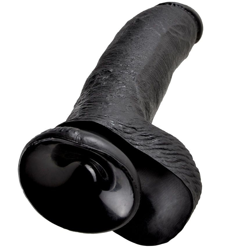 KING COCK - Realistisk dildo med pung Sort 23 cm