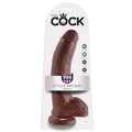 KING COCK - Realistisk Dildo med Baller Brun 22,9 cm