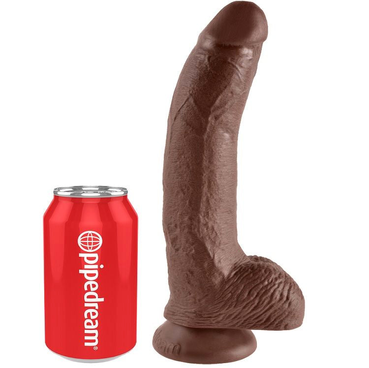 KING COCK - Realistisk Dildo med Baller Brun 22,9 cm