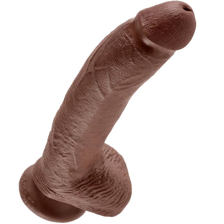 KING COCK - Realistisk Dildo med Baller Brun 22,9 cm
