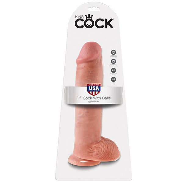 KING COCK - Realistisk Dildo med Baller Hud 28 cm