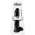 KING COCK - Realistisk Dildo med Baller Sort 28 cm