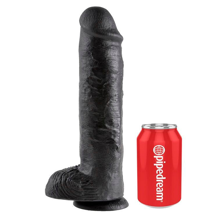 KING COCK - Realistisk Dildo med Baller Sort 28 cm