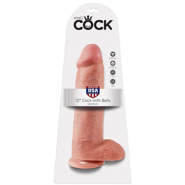 KING COCK - Realistisk Dildo med Baller Hud 30,5 cm