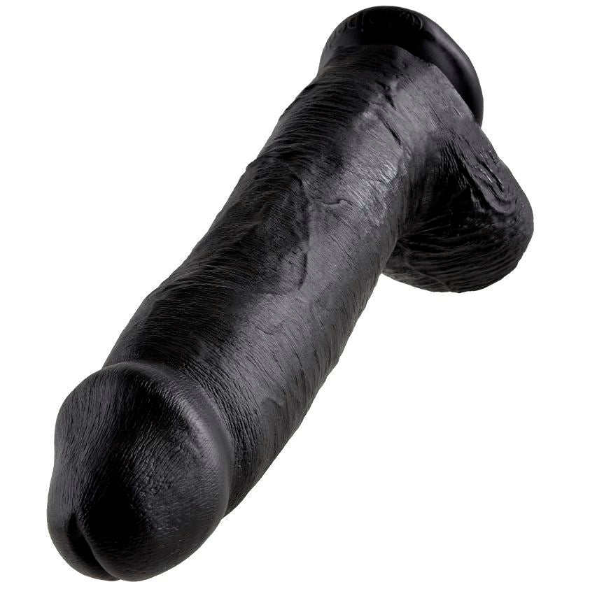 KING COCK - Realistisk Dildo med Baller Sort 30,5 cm