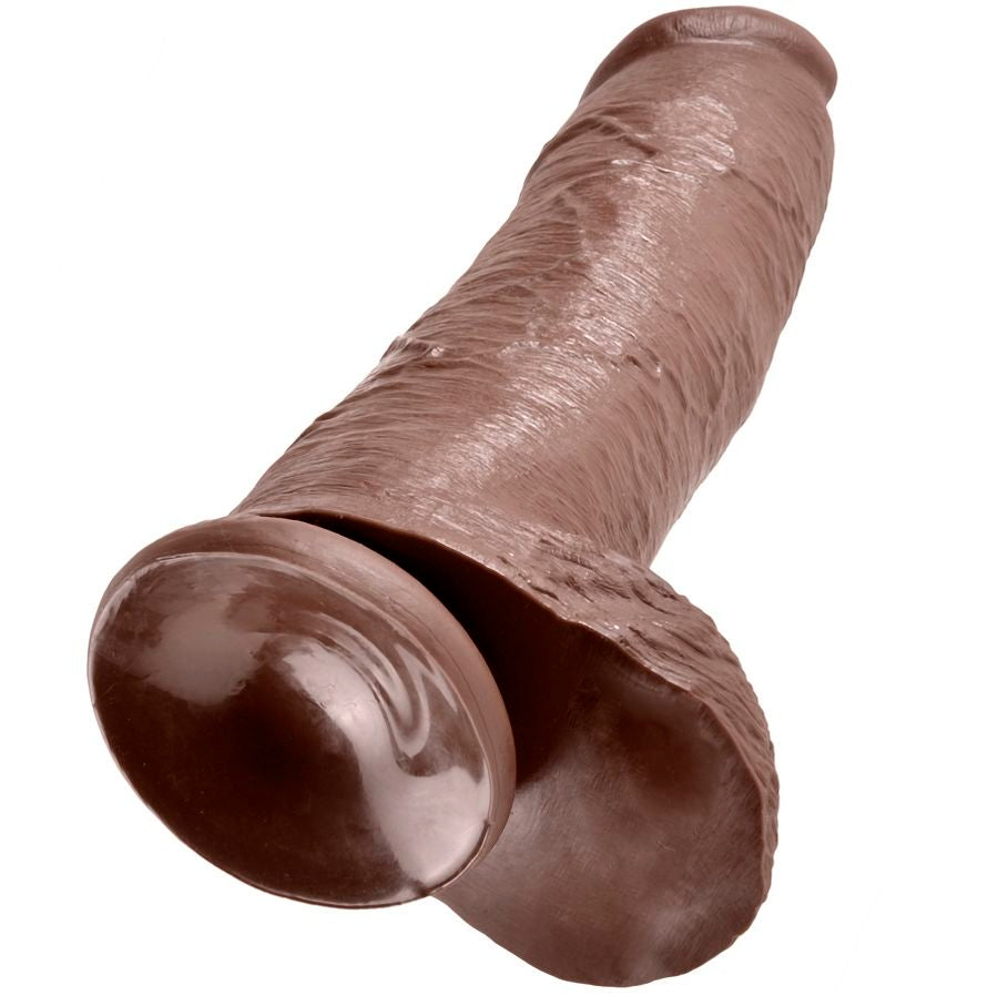 KING COCK - Realistisk dildo med pung Brun 30 cm