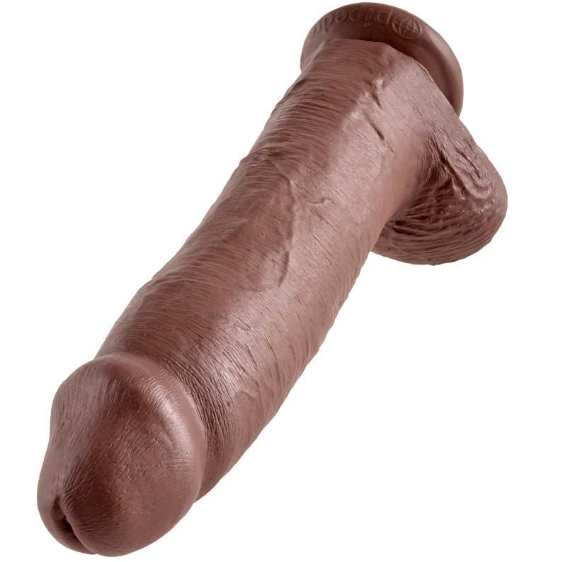 KING COCK - Realistisk dildo med pung Brun 30 cm
