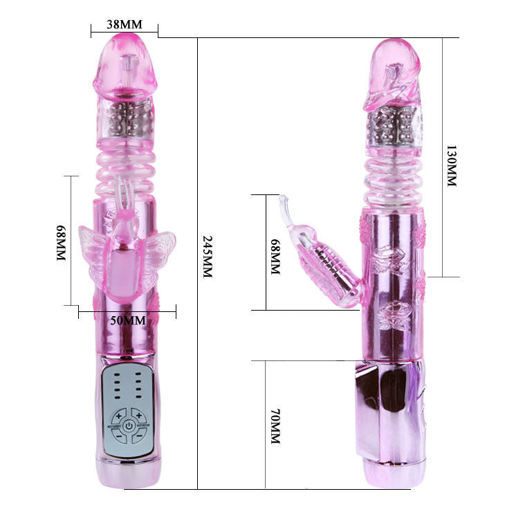 BAILE - Rabbit Throbbing Butterfly Oppladbar Roterende Rabbitvibrator