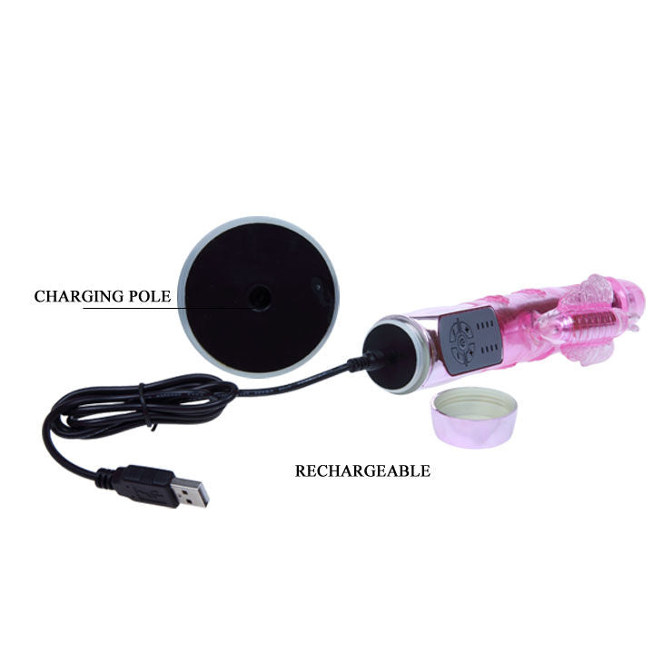 BAILE - Rabbit Throbbing Butterfly Oppladbar Roterende Rabbitvibrator