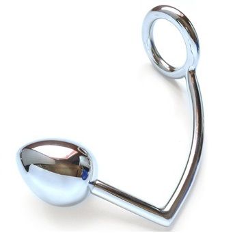 METAL HARD - Penisring med analkrok 50 mm