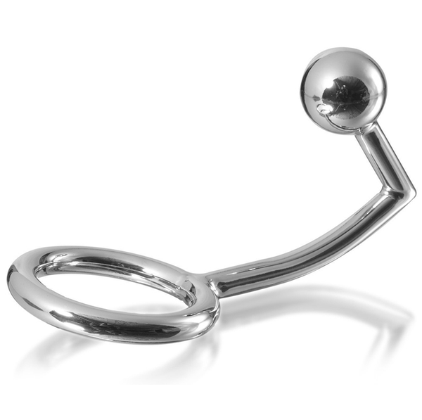 METAL HARD - Penisring med Analkrok 40 mm