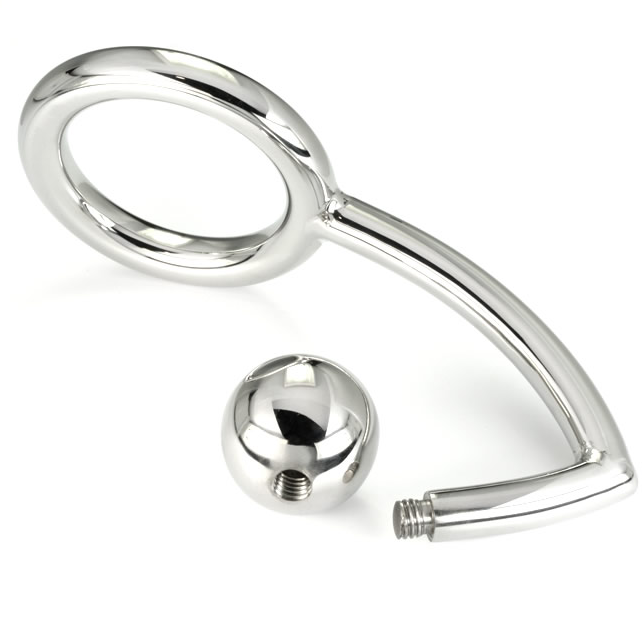 METAL HARD - Penisring med Analkrok 45 mm