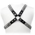 LEATHER BODY - Pyramid Stud Body harness i lær for menn