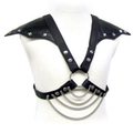 LEATHER BODY - Metal & Shoulders Body harness i lær for menn