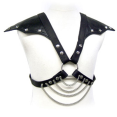 LEATHER BODY - Metal & Shoulders Body harness i lær for menn