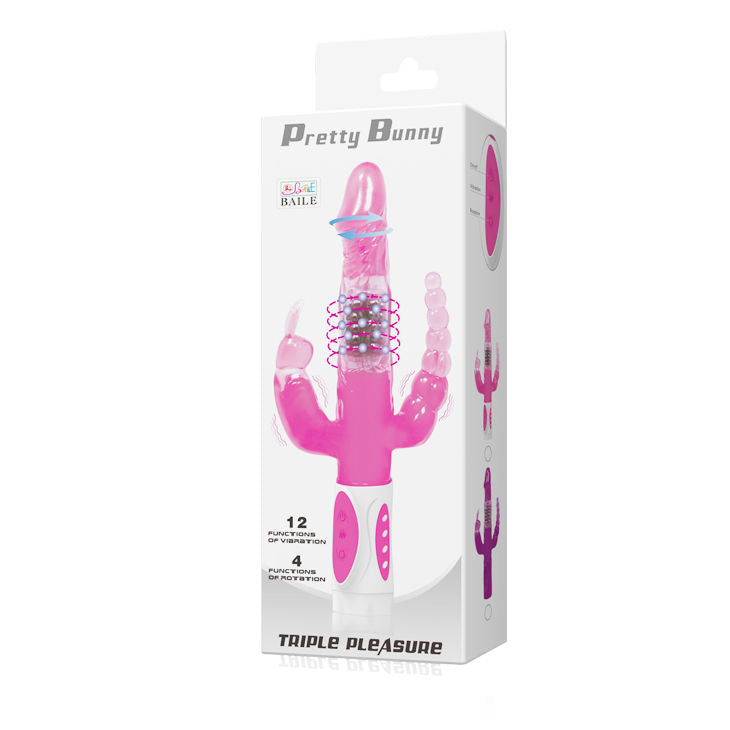 BAILE - Pretty Bunny Trippel Vibrator med Rotasjon
